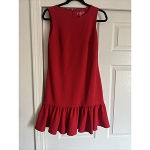 NWOT Betsey Johnson crepe ruffle hem sheath dress SZ 4